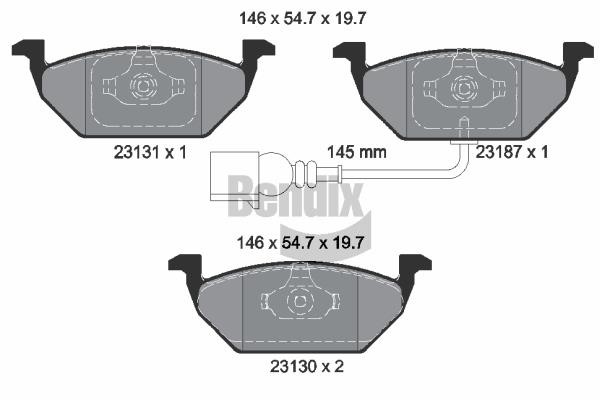 Bendix USA BPD1001 Brake Pad Set, disc brake BPD1001