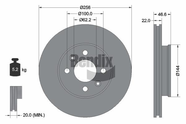 BDS1316 Bendix USA Brake disc