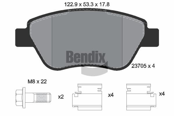 Bendix USA BPD1588 Brake Pad Set, disc brake BPD1588