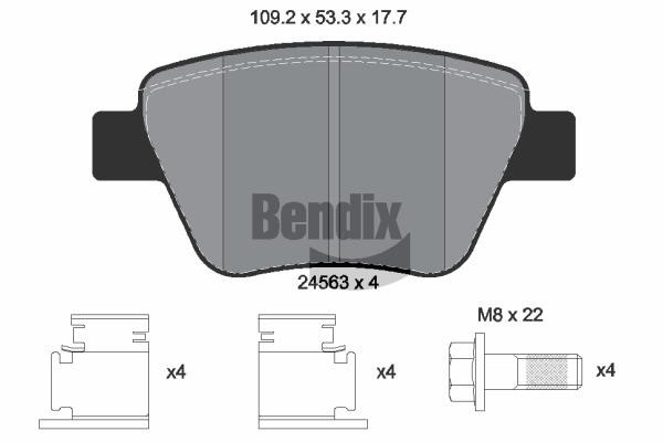 Bendix USA BPD1225 Brake Pad Set, disc brake BPD1225