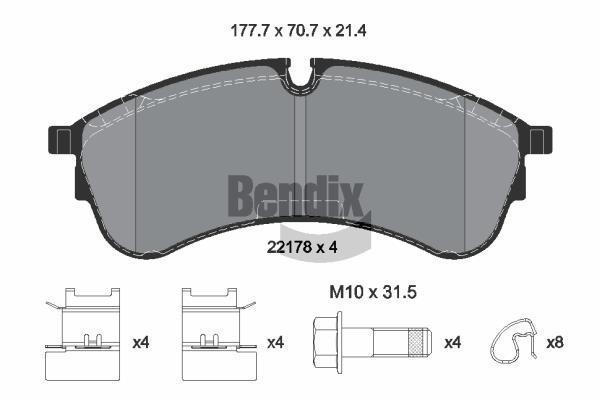 Bendix USA BPD1623 Brake Pad Set, disc brake BPD1623
