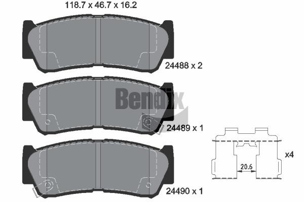 Bendix USA BPD2160 Brake Pad Set, disc brake BPD2160