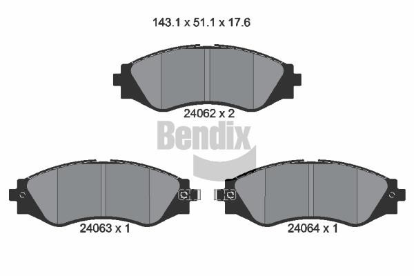Bendix USA BPD2087 Brake Pad Set, disc brake BPD2087