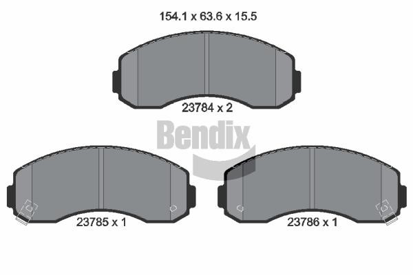 Bendix USA BPD2046 Brake Pad Set, disc brake BPD2046