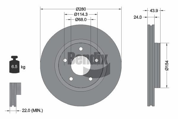 Bendix USA BDS1118HC Brake disc BDS1118HC BDS1118HC Bendix USA Brake disc