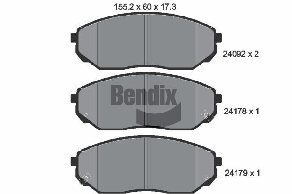 Bendix USA BPD2093 Brake Pad Set, disc brake BPD2093