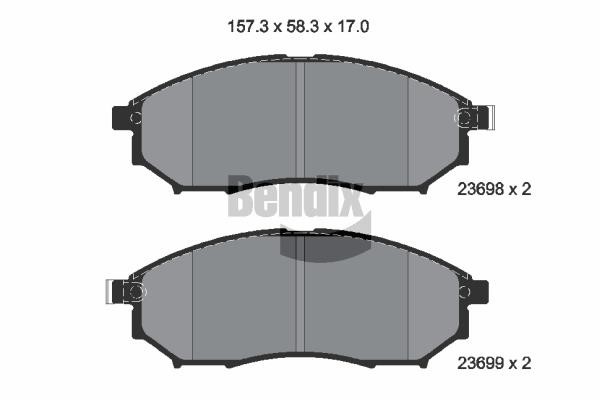 Bendix USA BPD1552 Brake Pad Set, disc brake BPD1552