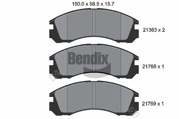 Bendix USA BPD1195 Brake Pad Set, disc brake BPD1195