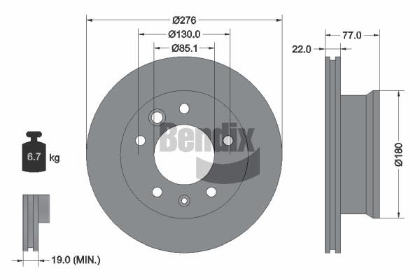 Bendix USA BDS1057 Brake disc BDS1057 BDS1057 Bendix USA Brake disc