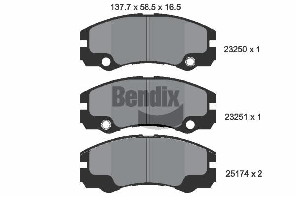 Bendix USA BPD1953 Brake Pad Set, disc brake BPD1953