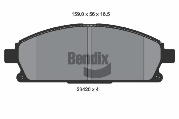 Bendix USA BPD1974 Brake Pad Set, disc brake BPD1974