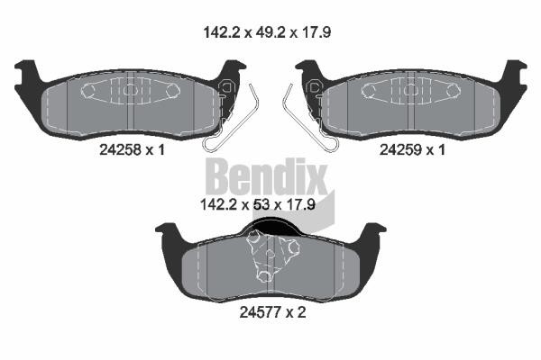 Bendix USA BPD2115 Brake Pad Set, disc brake BPD2115
