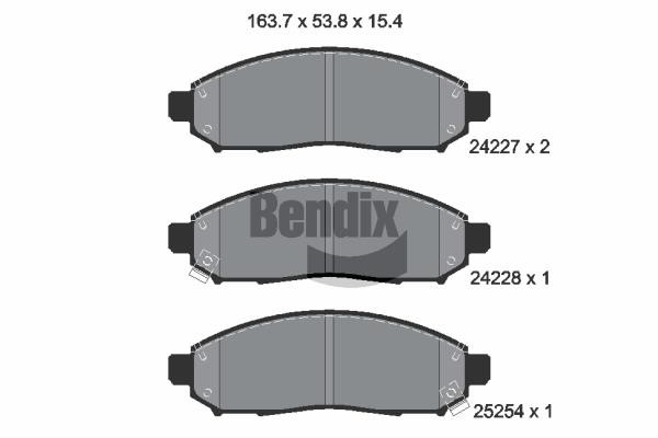 Bendix USA BPD1575 Brake Pad Set, disc brake BPD1575