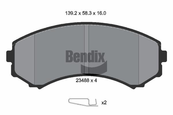 Bendix USA BPD1346 Brake Pad Set, disc brake BPD1346