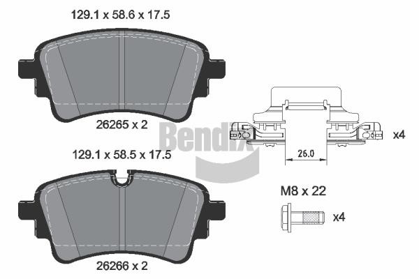 Bendix USA BPD1648 Brake Pad Set, disc brake BPD1648