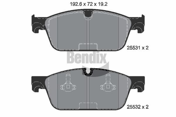 Bendix USA BPD2250 Brake Pad Set, disc brake BPD2250