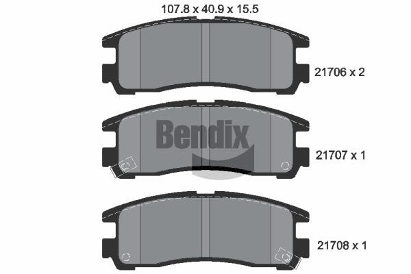 Bendix USA BPD1835 Brake Pad Set, disc brake BPD1835
