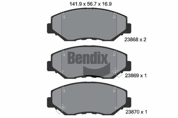 Bendix USA BPD2058 Brake Pad Set, disc brake BPD2058