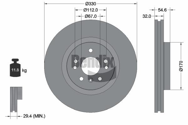 Bendix USA BDS1254HC Brake disc BDS1254HC BDS1254HC Bendix USA Brake disc