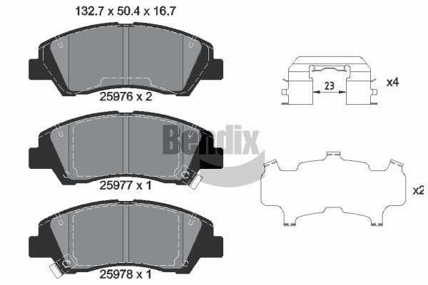 Bendix USA BPD1476 Brake Pad Set, disc brake BPD1476