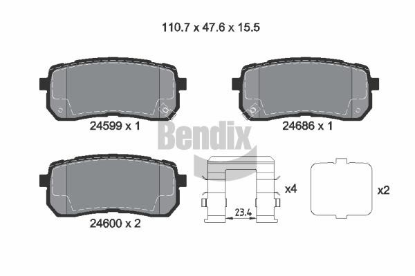 Bendix USA BPD2177 Brake Pad Set, disc brake BPD2177