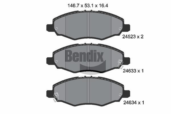 Bendix USA BPD2164 Brake Pad Set, disc brake BPD2164