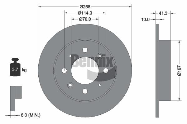 BDS1837 Bendix USA Brake disc