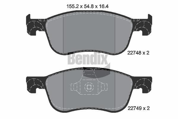 Bendix USA BPD1631 Brake Pad Set, disc brake BPD1631