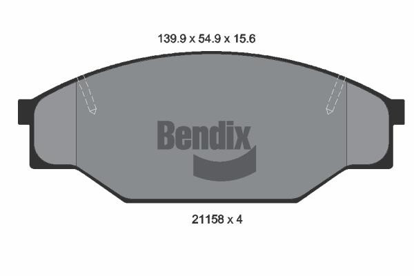 Bendix USA BPD1756 Brake Pad Set, disc brake BPD1756