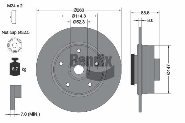 Bendix USA BDS1413 Brake disc BDS1413 BDS1413 Bendix USA Brake disc