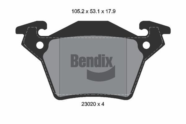 Bendix USA BPD1904 Brake Pad Set, disc brake BPD1904