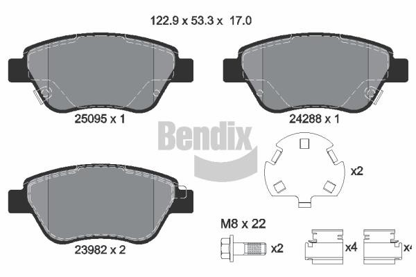 Bendix USA BPD1493 Brake Pad Set, disc brake BPD1493