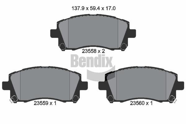 Bendix USA BPD2009 Brake Pad Set, disc brake BPD2009