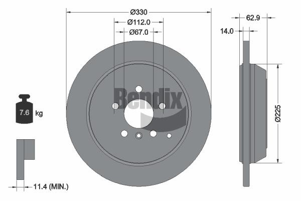 Bendix USA BDS1304 Brake disc BDS1304 BDS1304 Bendix USA Brake disc