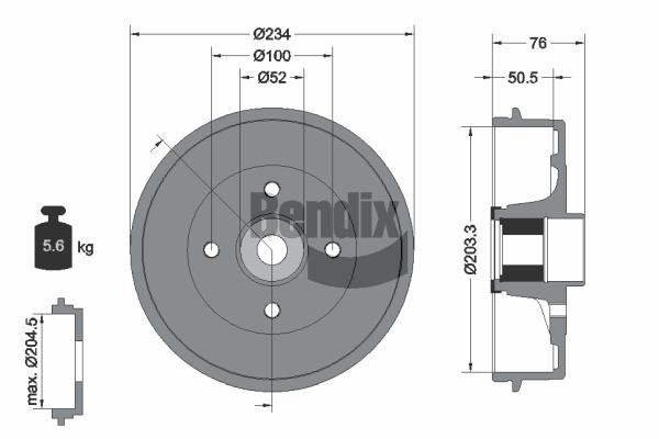 Bendix USA BDM1135 Brake drum BDM1135