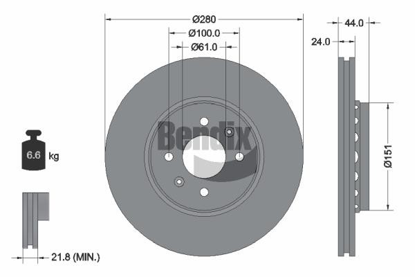 Bendix USA BDS1012 Brake disc BDS1012