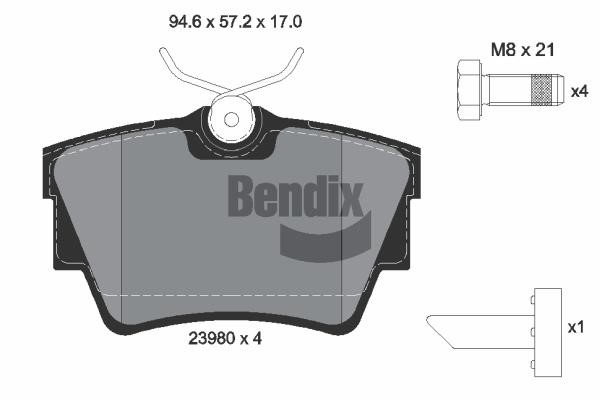 Bendix USA BPD1021 Brake Pad Set, disc brake BPD1021