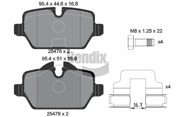 Bendix USA BPD1192 Brake Pad Set, disc brake BPD1192