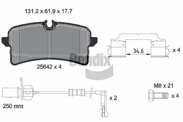 Bendix USA BPD2307 Brake Pad Set, disc brake BPD2307