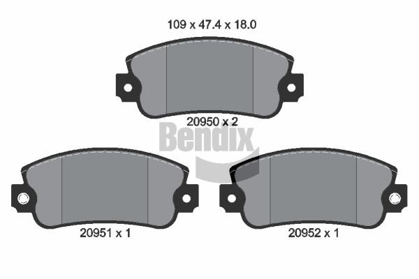 Bendix USA BPD1430 Brake Pad Set, disc brake BPD1430