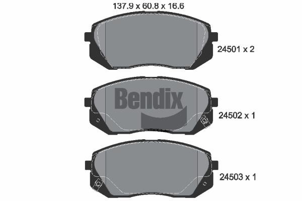 Bendix USA BPD1295 Brake Pad Set, disc brake BPD1295