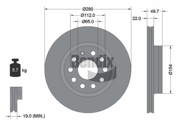 Bendix USA BDS1006HC Brake disc BDS1006HC BDS1006HC Bendix USA Brake disc