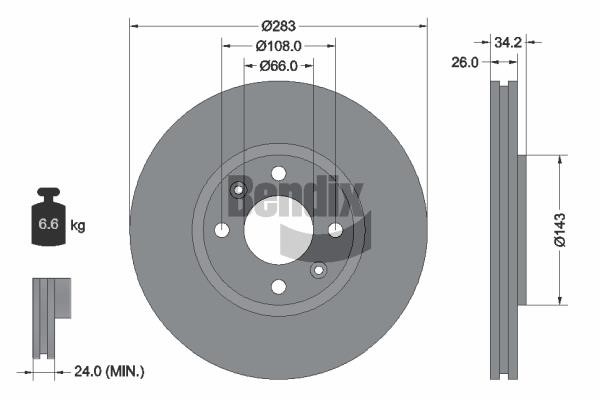 Bendix USA BDS1001 Brake disc BDS1001 BDS1001 Bendix USA Brake disc