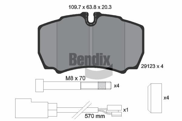 Bendix USA BPD1564 Brake Pad Set, disc brake BPD1564