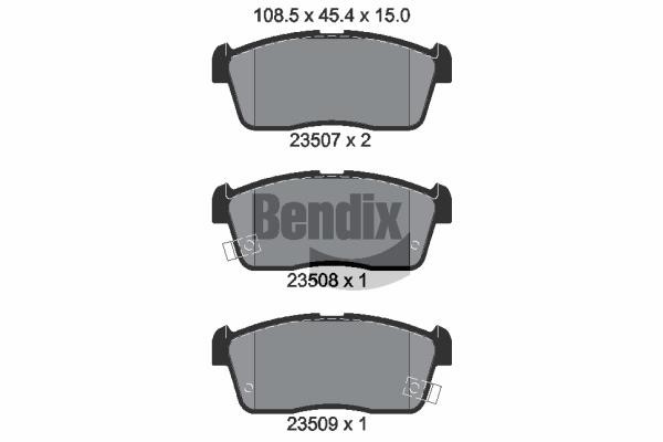 Bendix USA BPD1996 Brake Pad Set, disc brake BPD1996