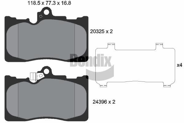 Bendix USA BPD1694 Brake Pad Set, disc brake BPD1694