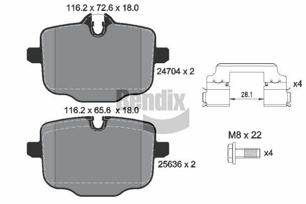 Bendix USA BPD1585 Brake Pad Set, disc brake BPD1585