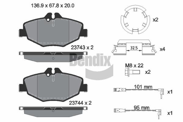 Bendix USA BPD1126 Brake Pad Set, disc brake BPD1126