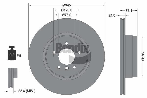 Bendix USA BDS1720HC Brake disc BDS1720HC BDS1720HC Bendix USA Brake disc