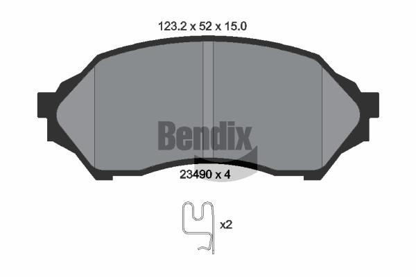 Bendix USA BPD1993 Brake Pad Set, disc brake BPD1993